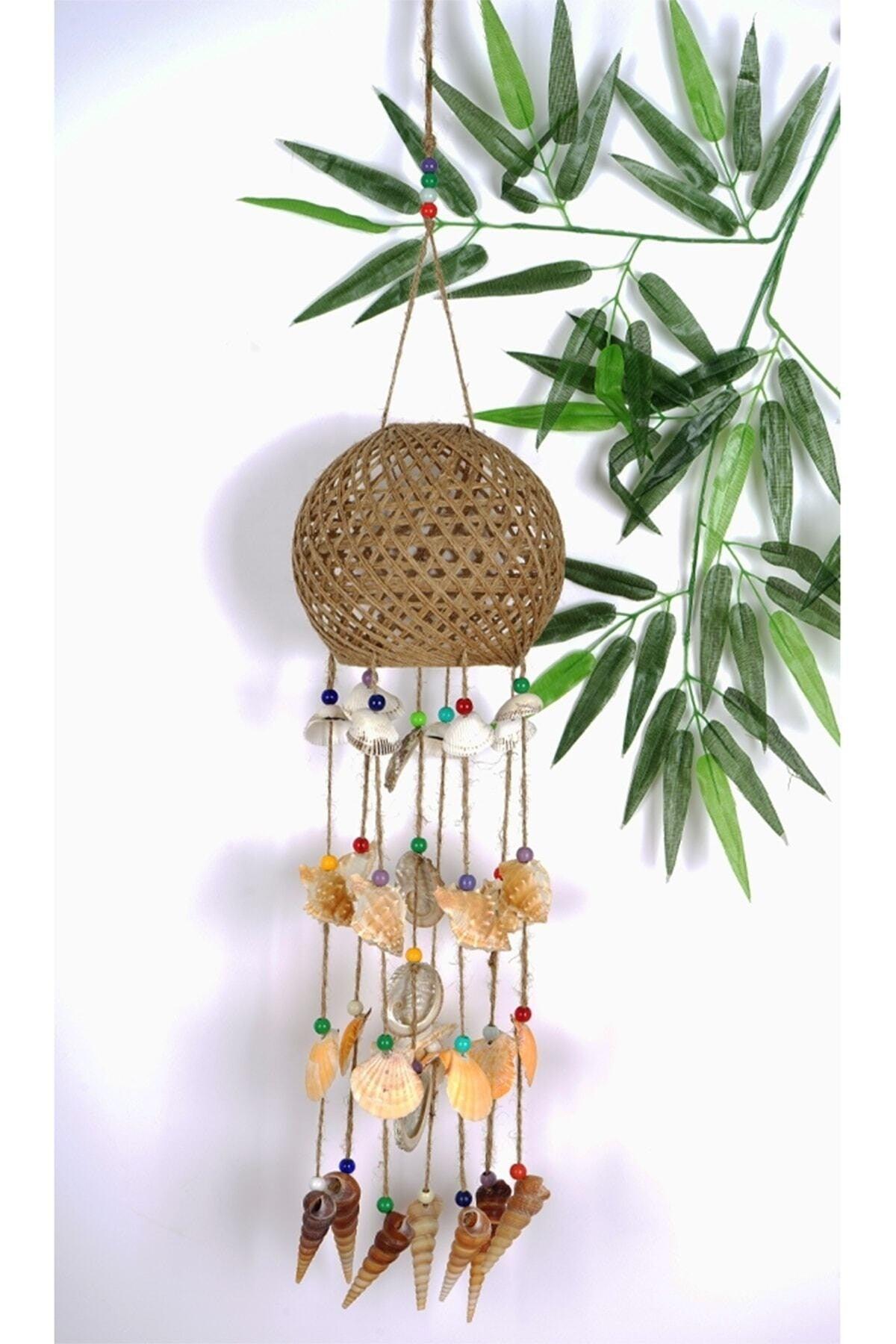 Wind Chime Straw Cage Large Size Shell Tree Ornament - Swordslife