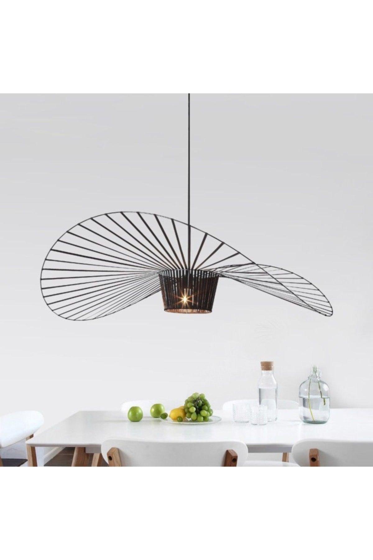 Wire Hat Decorative Pendant Lamp Chandelier Black (Diameter 90 CM) - Swordslife