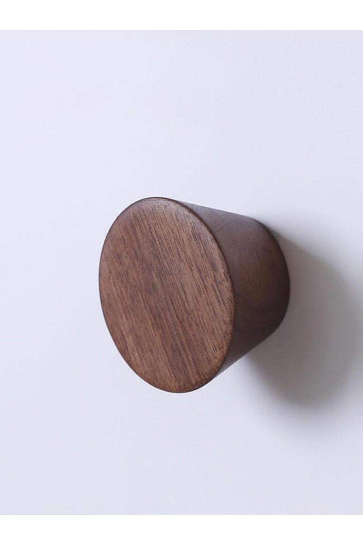 Wooden 4 Pcs Cone Wall Hanger Modern Scandinavian Style Coat Rack Hanger Light Walnut Color - Swordslife