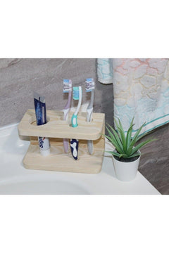 Wooden Toothpaste Dispenser in Water-Resistant Pine