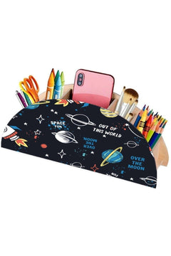 Rainbow wooden pencil holder with 6 compartments
