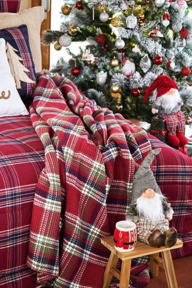 Woodland Red Plaid Blanket - Swordslife