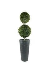 Artificial Tree Anthracite Long Beach Vase Boxwood Top 2 Bulk 130cm - Swordslife