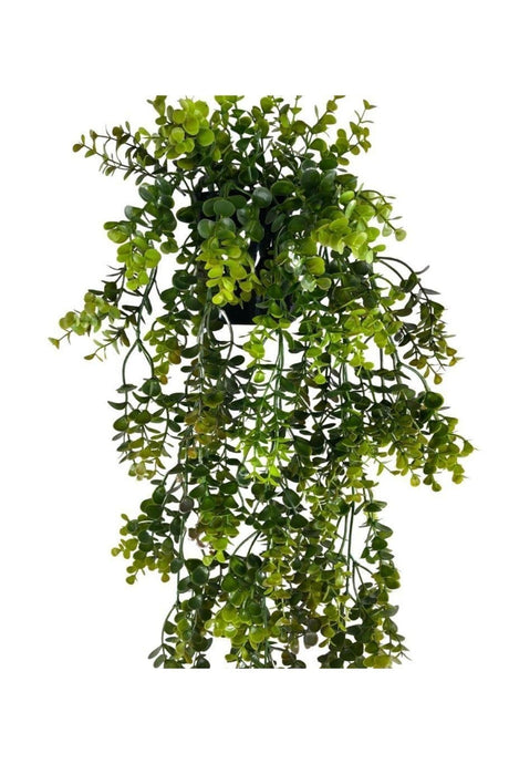 Artificial Flower Pot Hanging Boxwood Brown Green Eucalyptus Artificial Ivy 60cm - Swordslife