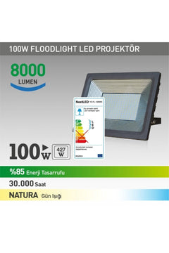 100W LED Flood Light Projector 8000 Lumens Waterproof