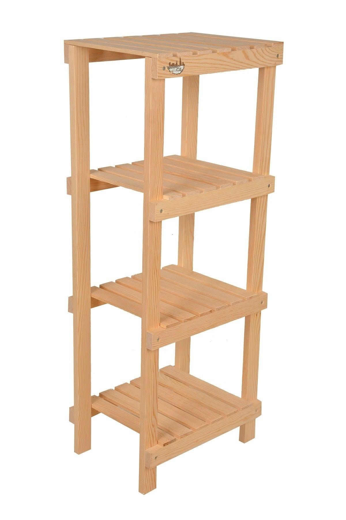 Yellow Decorative Tiered Wooden Shelf Portable Shoe Rack 4 Tiers - Swordslife