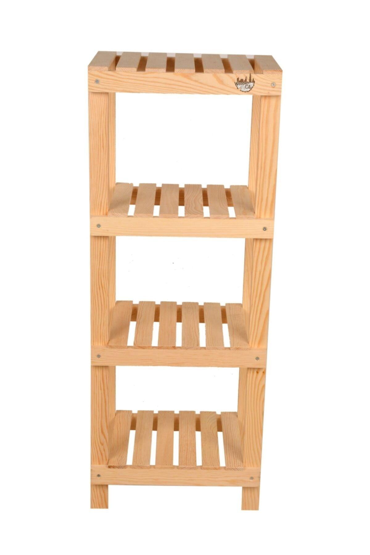 Yellow Decorative Tiered Wooden Shelf Portable Shoe Rack 4 Tiers - Swordslife