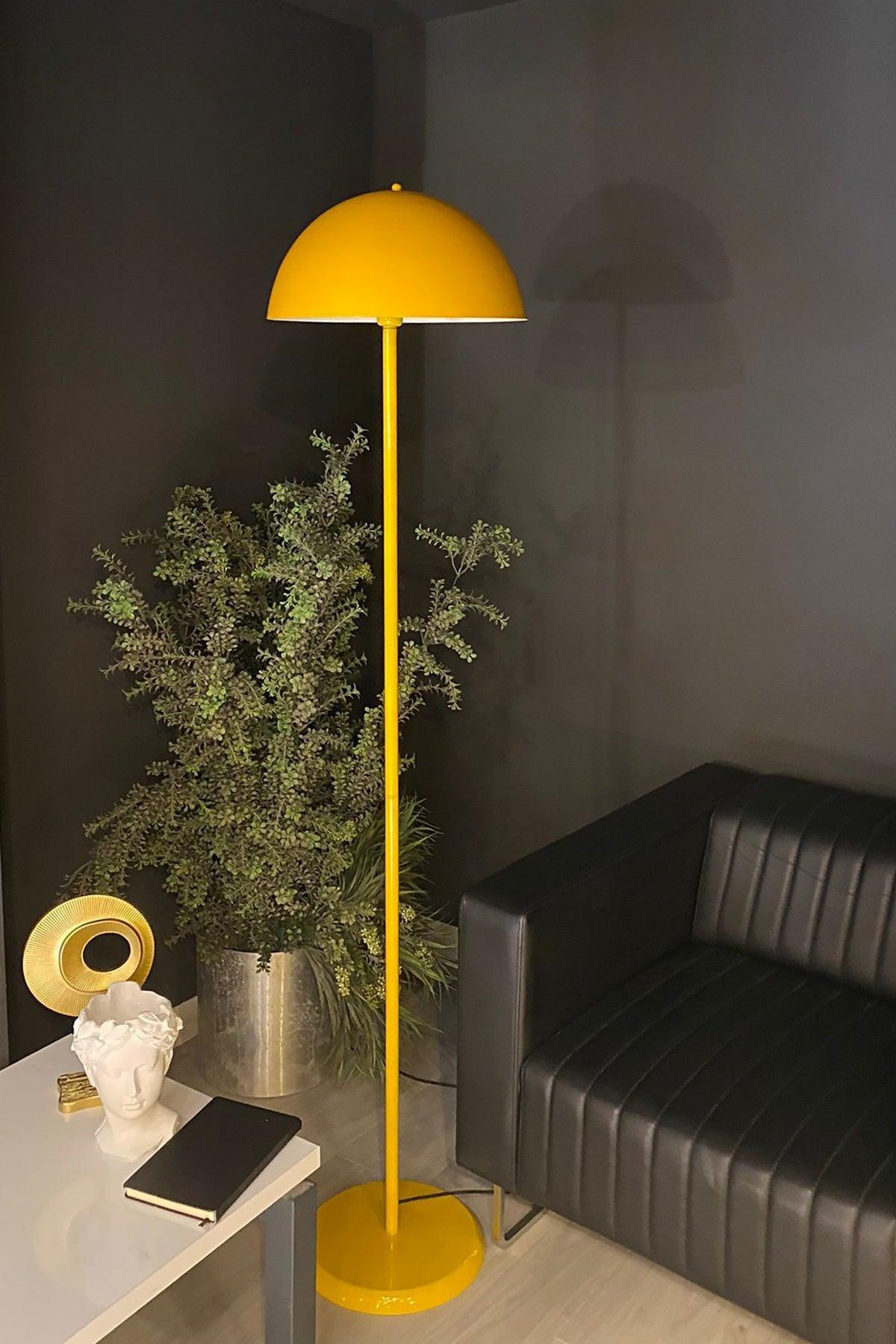 Yellow Floor Lamp Modern Decorative Metal Living Room Hall Study Room Floor Lamp 170 Cm Cable - Swordslife