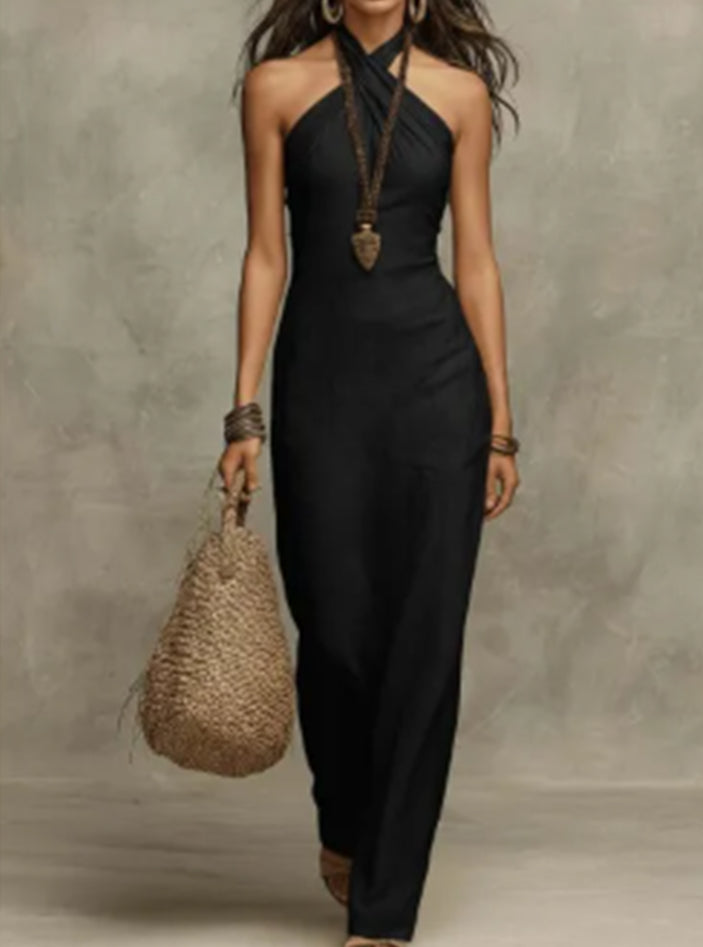 Chic Sleeveless Polyester Women's Jumpsuit
