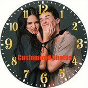 2D flat10inch Custom Photo Wooden Clock- Personalizable Text Silent Wall Clock, Battery Operated(AA Batteries Not Included), Artistic Home Decor Suitable Bedroom, Living Room, Office- Unique Birthday,, Halloween, Durable Sur, Living Room Decor