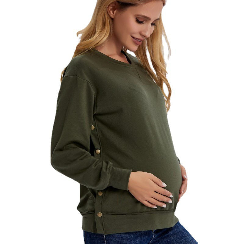Cozy Long Sleeve Maternity Sweater for Autumn & Winter