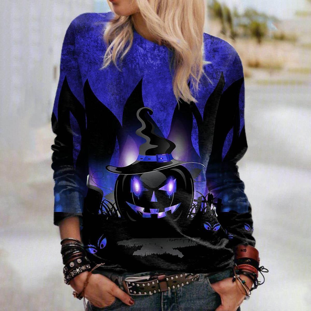 Women's Halloween Graphic Crew Neck Sweatshirt
