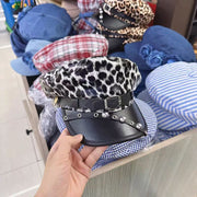 Leopard Print Nightclub Hat - Sun Protective Octagonal Design