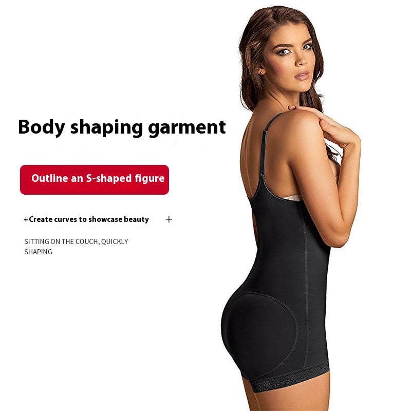 Seamless Zipper Corset Waist Boxer Shapewear Bodysuit