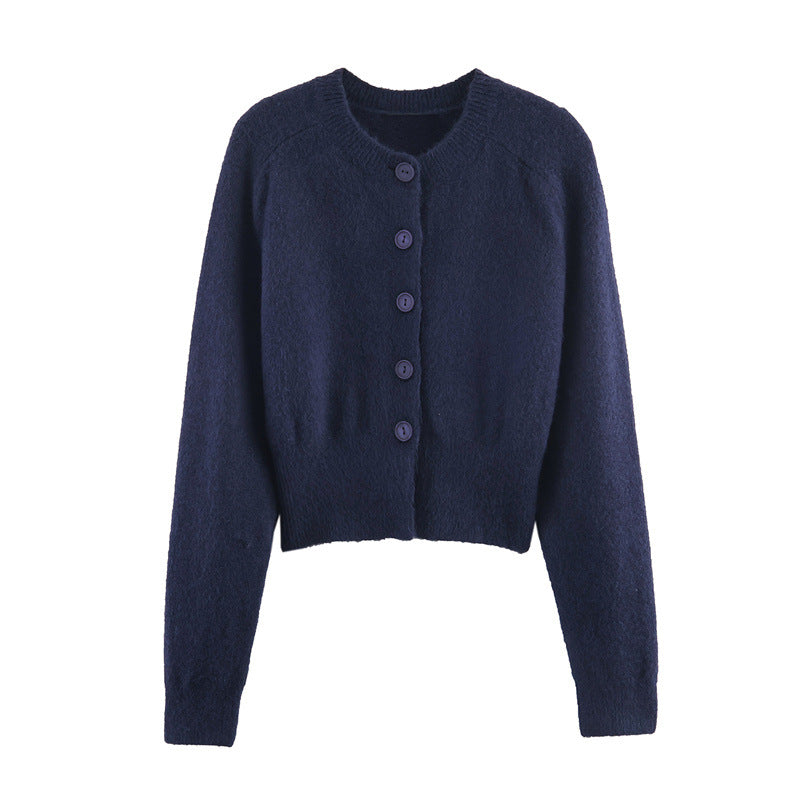 Fashion Temperament Women's Clothing Button Knitted Coat