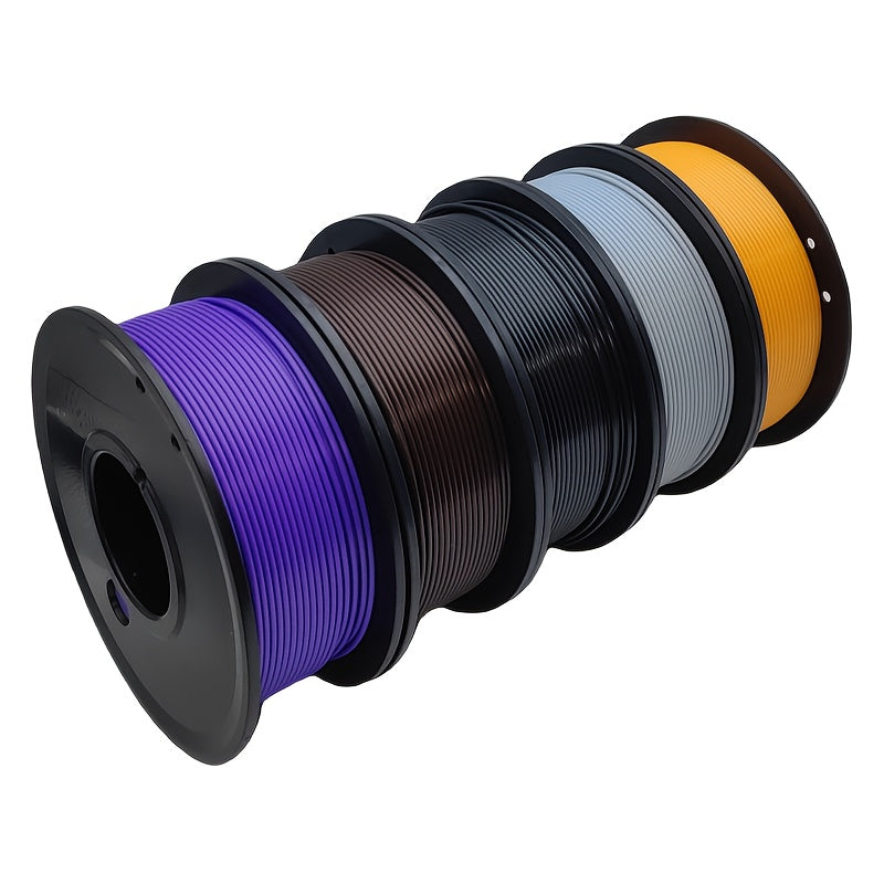 5‑Roll PLA 3D Printer Filament Pack, 1.75mm, Vacuum‑Sealed, Multi‑Color, Total 2.76 lb (5 Spools)