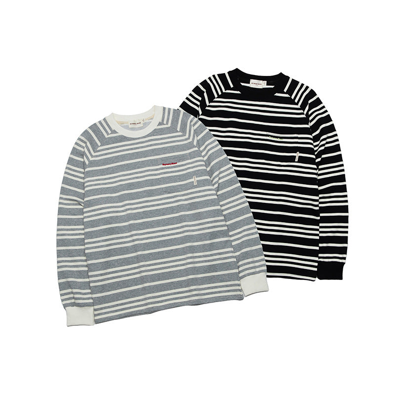 Cozy Striped Loose Couple Sweatshirt Long Sleeve