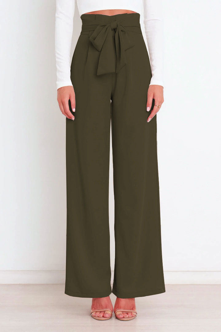 Women's Ice Silk Casual Wide-Leg Trousers