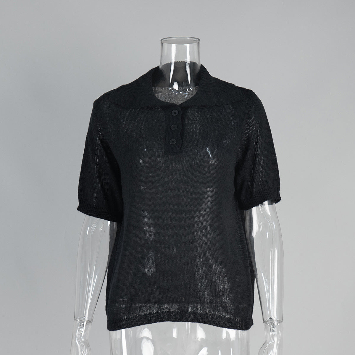 Polo Hollow Knitted Short-sleeved Shirt