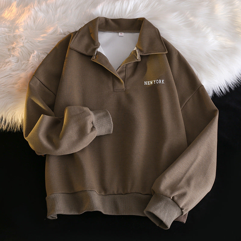 Chic Hong Kong Style Long Sleeve Hoodie & Sweatshirt