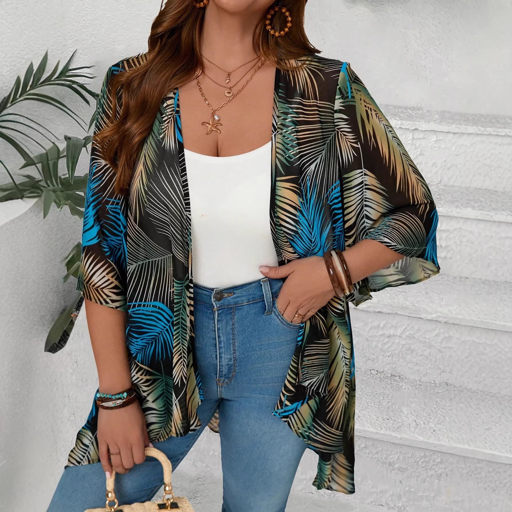 Women's Resort-Style Loose Sun-Protective Outerwear Fashionable Top