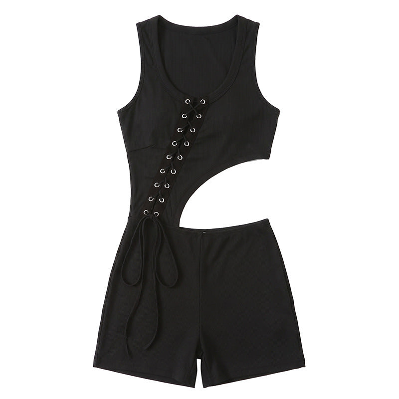 Sleeveless Solid Color Bodycon Jumpsuit