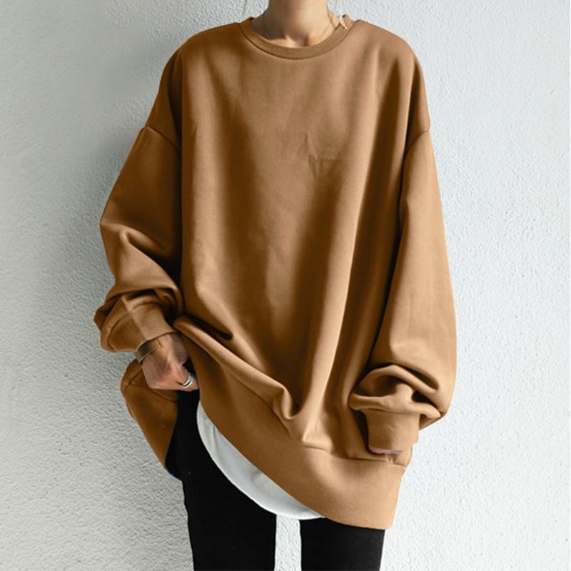 Women's Cozy Round Neck Loose Pullover Sweater