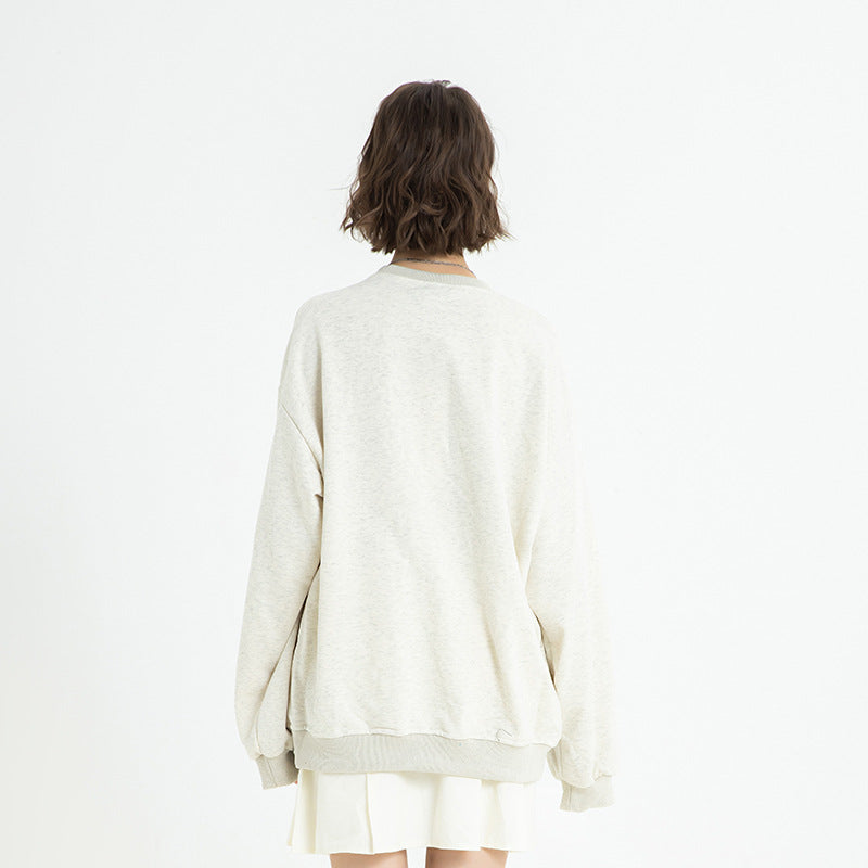 Men's Embroidered Drop-Shoulder Pullover Sweater Top