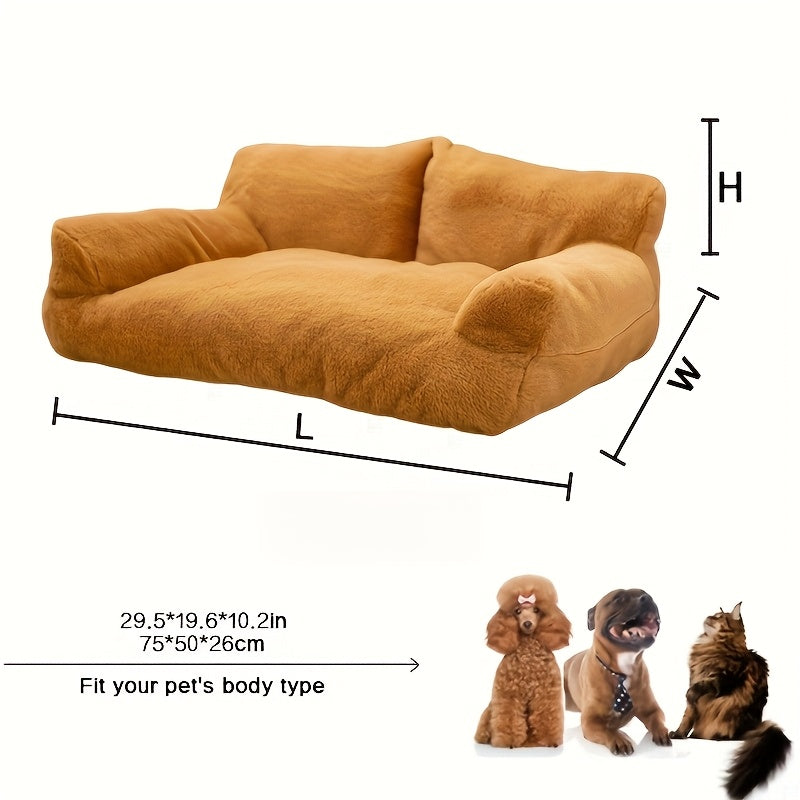 Extra Large All-season Warm Dog Bed & Cat Bed - Thickened Plush Pet Sofa Bed With Soft Cushioned Surface, Spacious Indoor Dog Cage Mat For Large Breeds, Cozy Durable Pet Bed For Dogs And Cats,