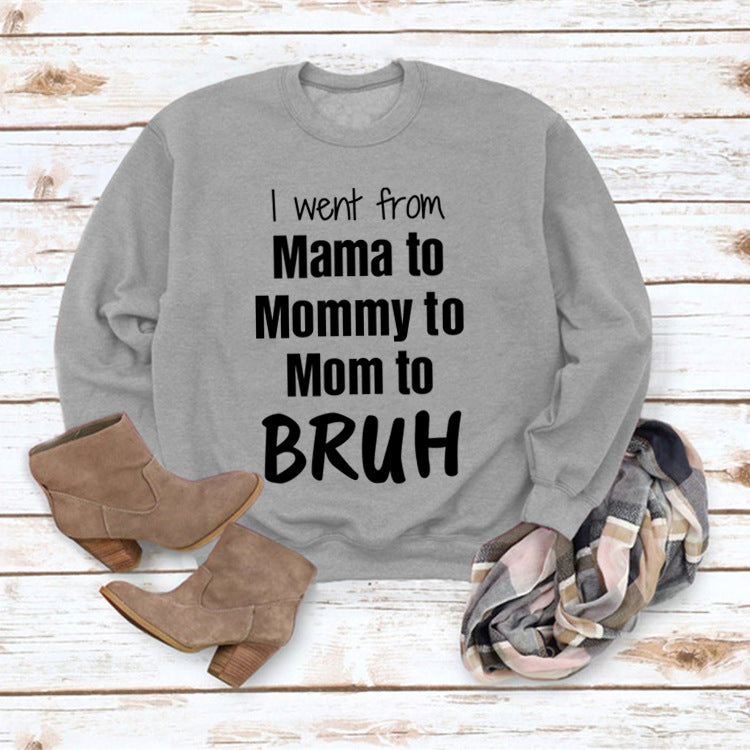 Comfy Letter Print Round Neck Loose Women's Sweater