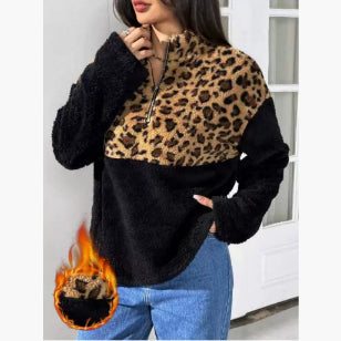 Chic Leopard Print Long-Sleeve Autumn & Winter Sweater