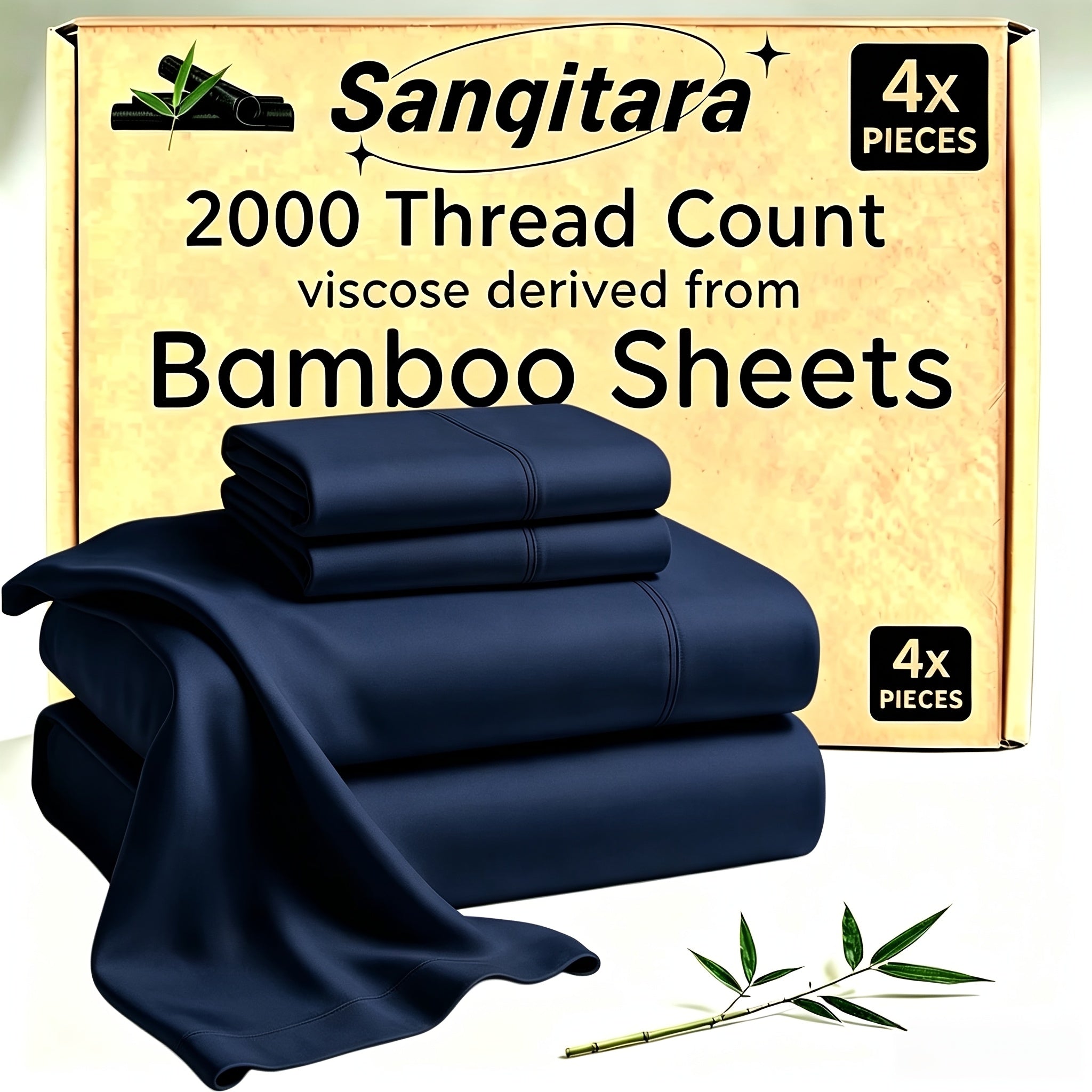 Bamboo Blend Cooling Bed Sheet Set for King Size Bed