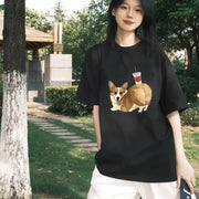 Loose-Fit Crew Neck T-Shirt – Black Short Sleeve Comfort Tee