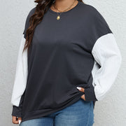 Plus Size Colorblock Casual Sweatshirt