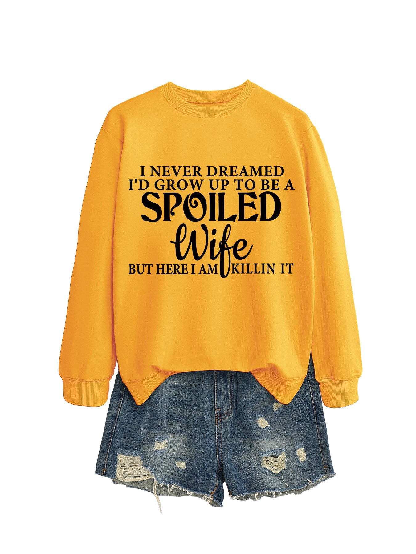Women's Letter Print Crew Neck Casual Sweatshirt
