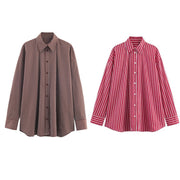 Women's Striped Loose Long Sleeve Shirt
