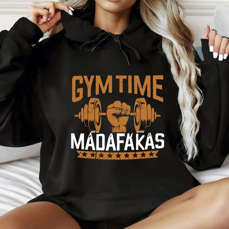 Fashion Sweater Street Leisure Velvet Sport Printed Hoodie