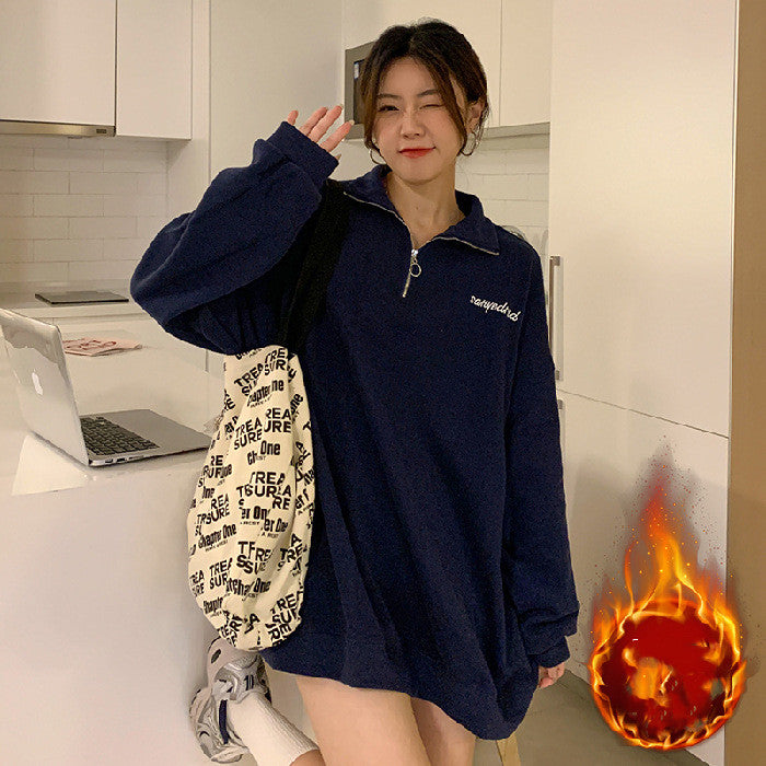 Women's Velvet Stand Collar Sweater