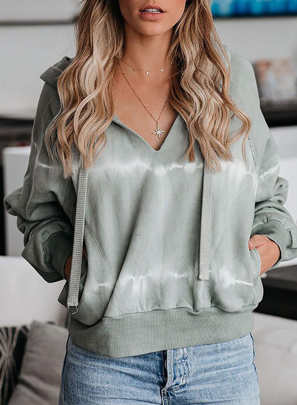 Tie-Dye Gradient Casual Hoodie for Women