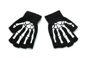Luminous Half Finger Skull Gloves - Keep Warm & Stylish