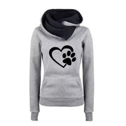 Women's Sweater Hoodie Pullover Cat's Paw Love Heart