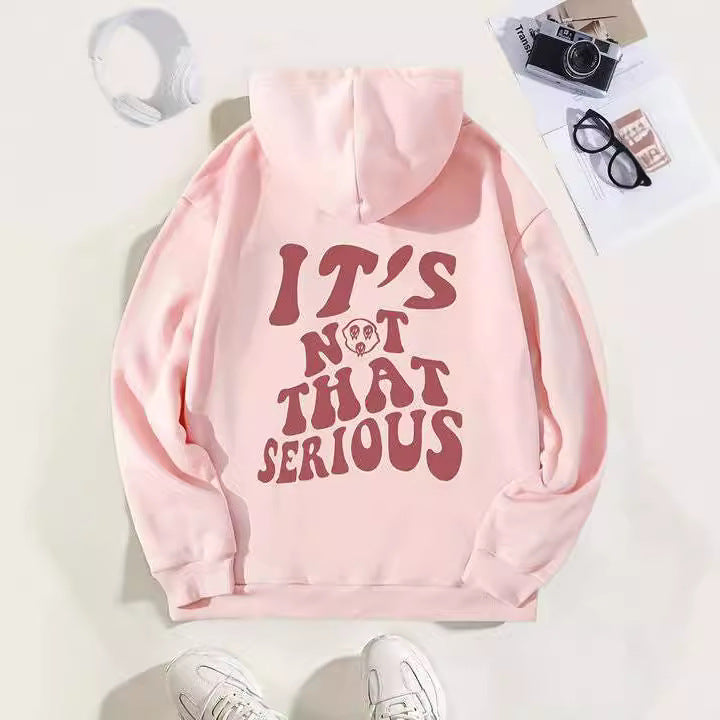 High Street Loose Cotton Sports Pullover Hoodie