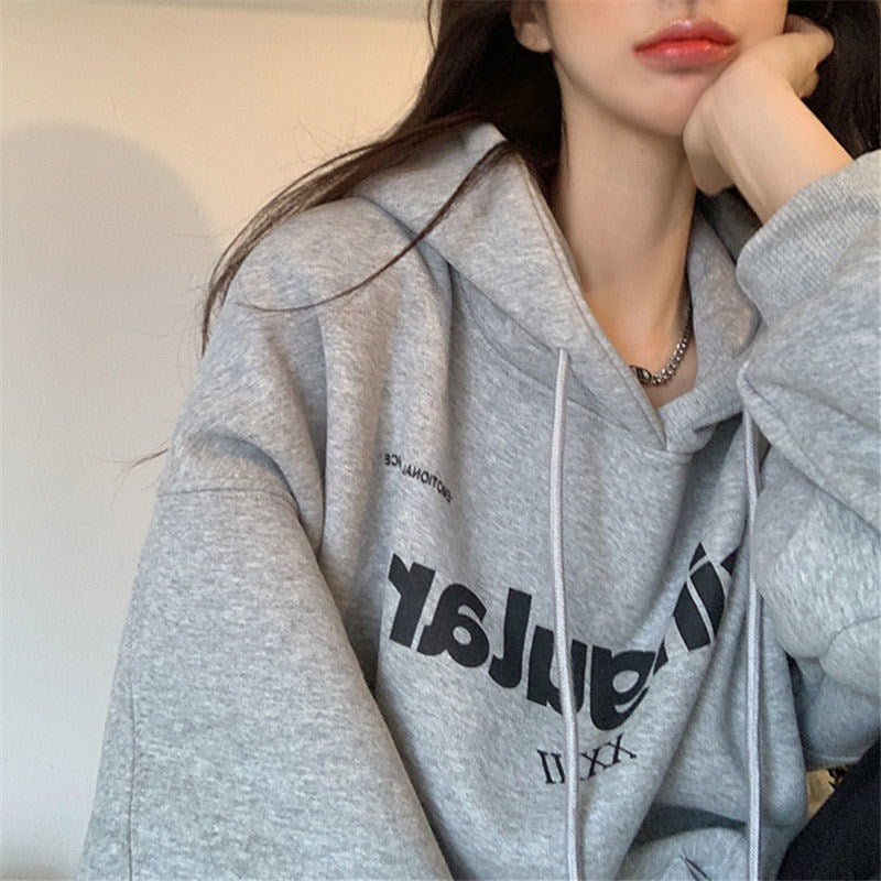 Women's Cozy Loose Fit Hooded Sweatshirt Coat