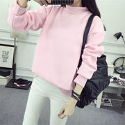 Women's Cozy Plush Pullover Hoodie with Standing Collar