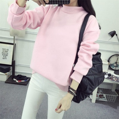 Women's Cozy Plush Pullover Hoodie with Standing Collar
