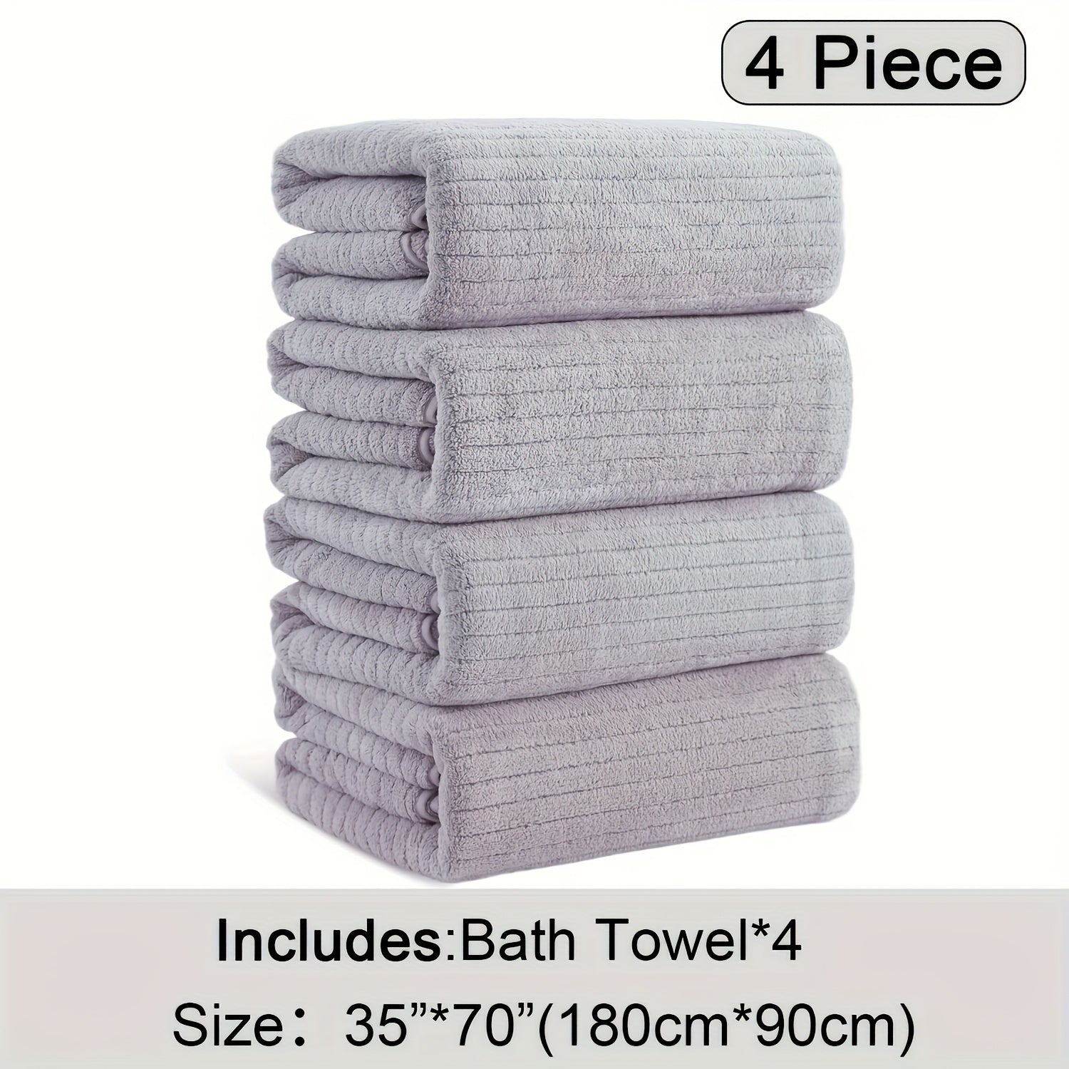 4 Pack Oversized Bath Towels Set, 35\"x70\" Extra Large Towel Microfiber Absorbent XL Bath Sheet Super Soft Bathroom Towels Set Quick Plus Size Shower Towels for Family Hotel