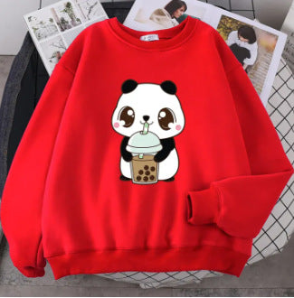 Plus Size Letter Print Loose Crewneck Pullover Sweatshirt
