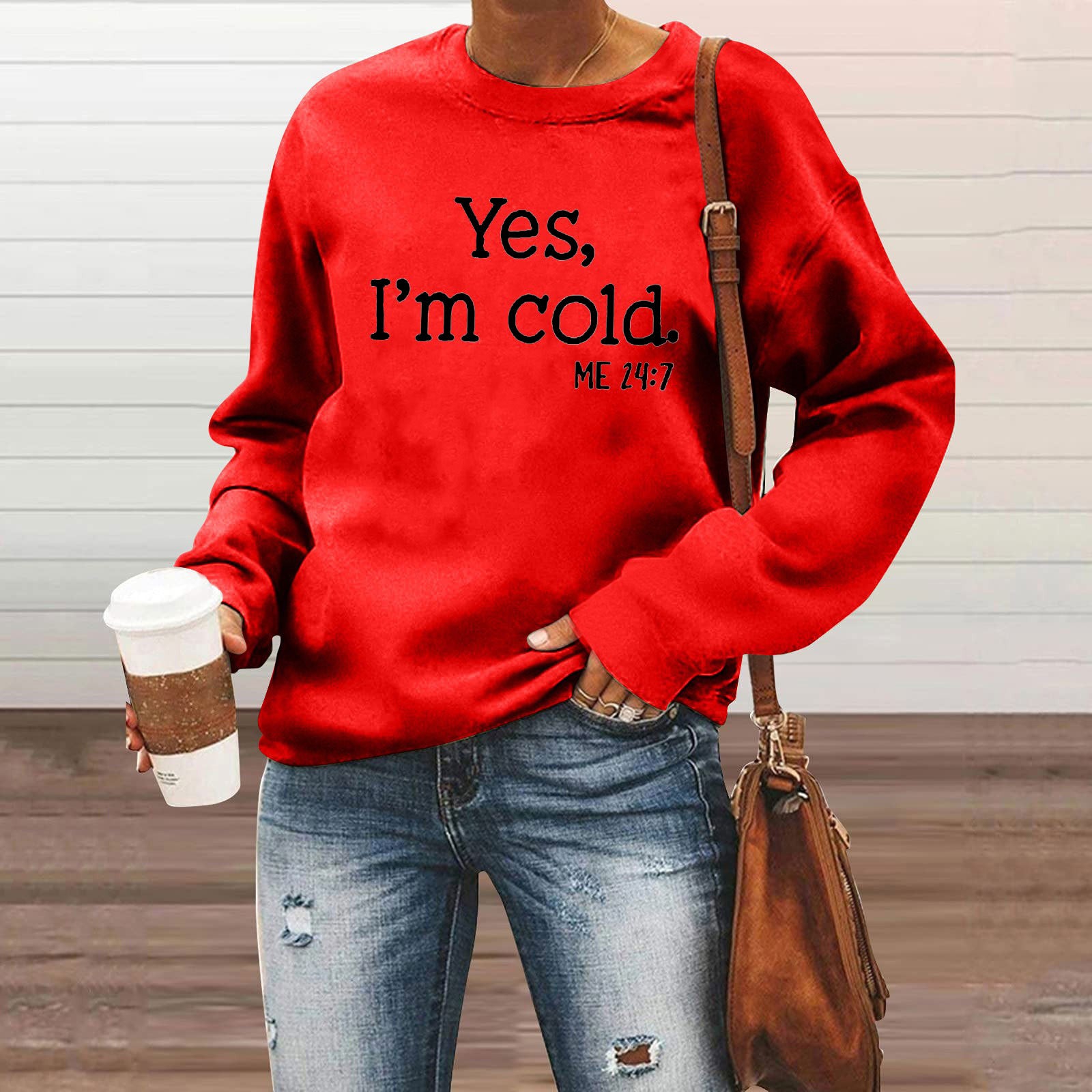 Harajuku Letter Print Round Neck Women's Sweatshirt