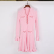 Fashionable Knitted Beaded Slim-fit Dress for Women