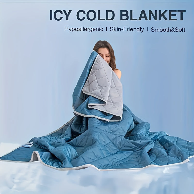 1pc Extra Large Cooling Blanket - Extra Wide & Long (78”x90"/59”x78”) - Hypoallergenic, Light Beige-Friendly, Smooth Air Cooling Bedspread - Lightweight All-Season Bed Cover for Hot Sleepers, Bed, ...
